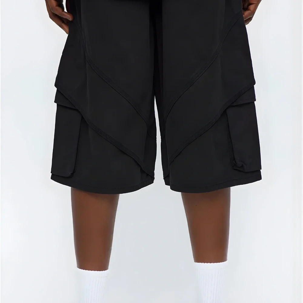 Fashion Nova Black Cargo Men's Shorts - Picture 2 of 3
